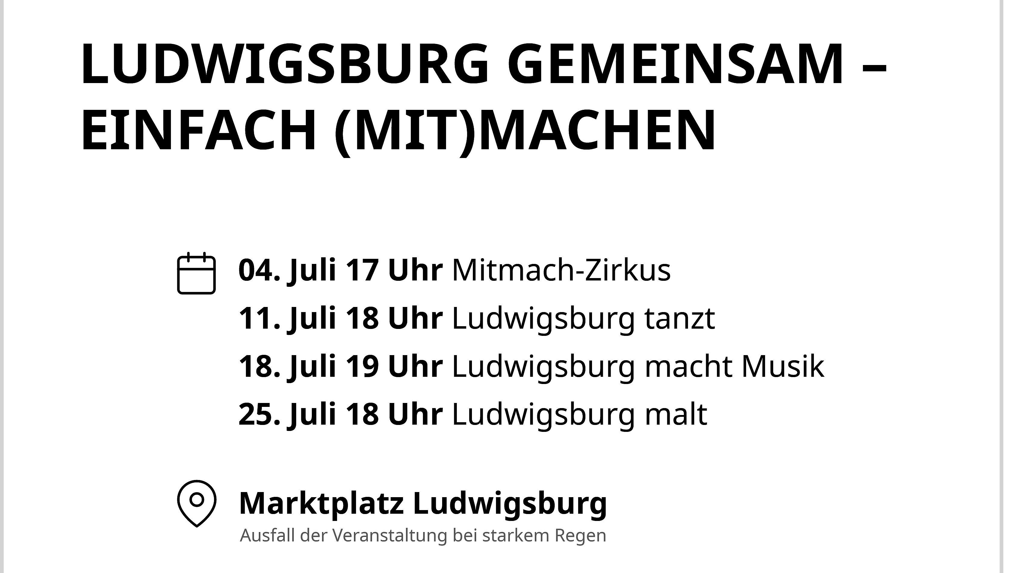 Veranstaltungen auf dem Ludwisgburger Marktplatz