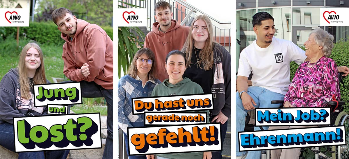 Motive der BFD-Kampagne der AWO Ludwigsburg
